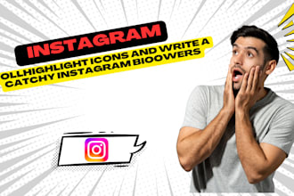 create custom ig highlight icons and write a catchy instagram bio