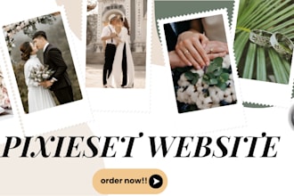 design pixieset website, client gallery, print on demand store, online booking