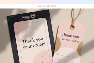 design thank you cards, gift tags, and website banners
