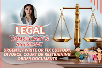 urgently write fix custody divorce court or restraining order documents