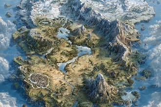 create a high quality detailed fantasy map for dnd and fiction