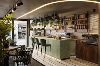 revit 3d espresso bar,mocha lounge,cafeteria layout,teahouse rendering,3d eatery