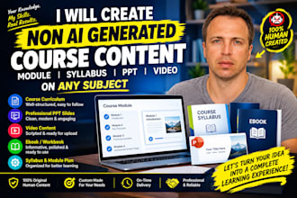 create online course content syllabus ghostwrite ebook ppt slides module upload