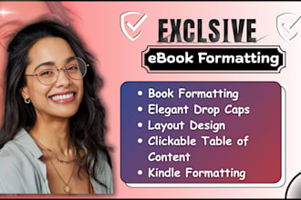 do book formatting, kindle ebook formatting and paperback formatting for KDP