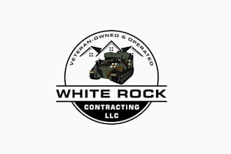 design army veteran turned construction contractor popping logo