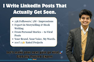 write a linkedin post for you, growth specialist