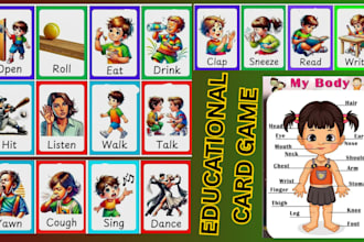 create unique educational card game flash card rule book card box mockup