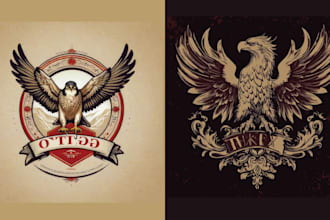 design unique falcon phoenix logo with vector file