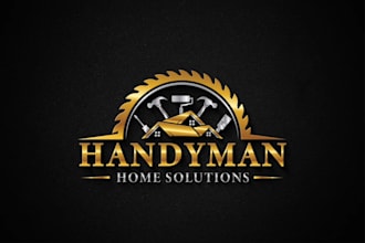 design construction, handyman, builders, contracting, roofing logo