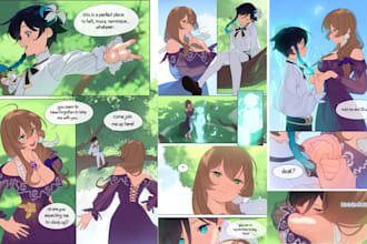 draw nsfw anime manga panel comic strip page manhwa webtoon story manga artist