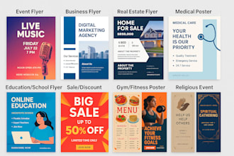 design attractive flyers or posters for business or event