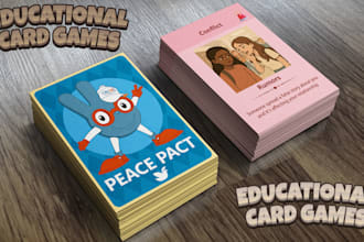 design kids educational flash card game, animal memory cards and 54 playing card