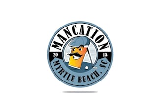 design attract beach golf brand logo