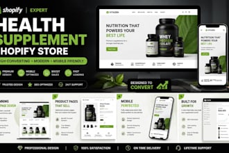 design a high converting health supplement shopify store