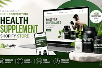 design a high converting health supplement shopify store