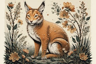 draw a linocut of an animal or a plant according to your