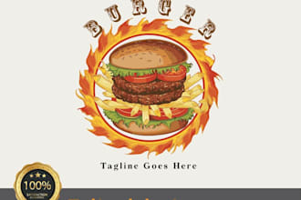 design burger, hotdog, restaurant, coffee shop, bakery, fast food logo or mascot