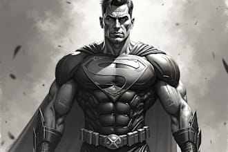 draw cartoon, anime, super hero portrait or concept art