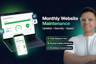 provide monthly website maintenance and support
