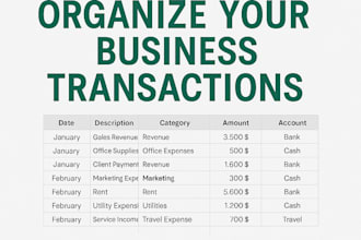 organize your business transactions in excel for accounting