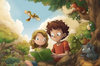 illustrate children story book illustration and comic book illustration