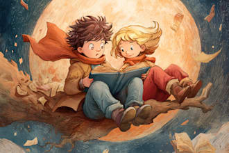 comic script children illustration, kid picture book, children book ghost writer