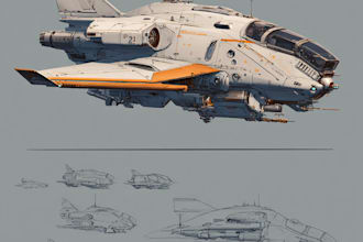 illustrate a scifi futuristic aircraft scifi spaceship for you