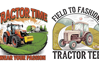 design t shirt farmer vintage tractor logo