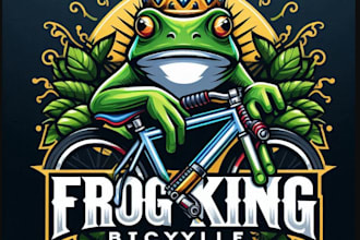 make custom frog king bicycle mascot logo