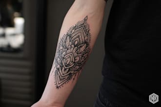 design line art traditional tattoo and tshirt design