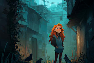 create pen and ink character drawings and concept art