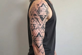 create sleeve tattoo design in geometric style