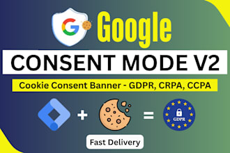 setup google cookie consent mode v2 with a cookie banner and server side GTM