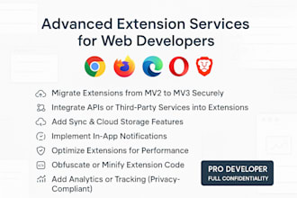 develop, fix, convert, optimize any browser extension chrome, firefox, edge etc