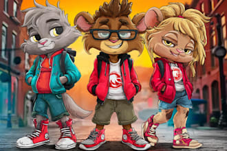 draw an original mascot or cartoon character