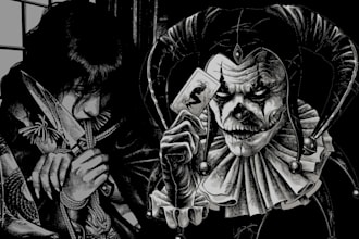 create realistic dark art horror illustrations