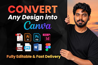 manually convert image, PDF, PSD, or ai file to canva editable