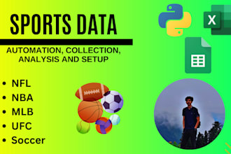 automate data collection, scraping and analysis for sports stats or player props