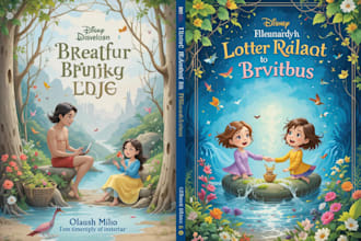 create custom book cover and children book illustrations