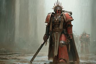 make your favorite warhammer 40k character art illustration