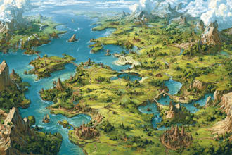 do fantasy map illustration isometric map