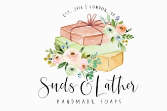 create an elegant floral logo for your brand
