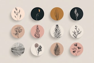 design minimalist feminine boho botanical logo