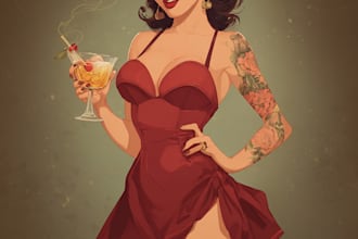 create a pin up girl and pin up girl illustration