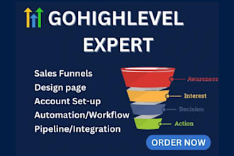 be your gohighlevel expert to setup highlevel website funnel workflow automation