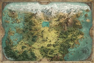 draw high quality professional fantasy map for dnd campaign,