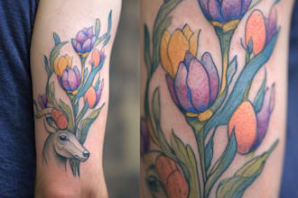 draw watercolor tattoo design