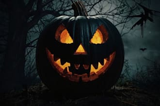 design scary, horror, creepy halloween logo design