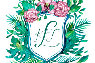 do custom wedding monogram, and wedding logo design