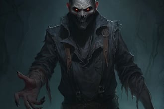 create a fantasy horror character art and horror art